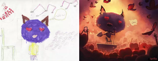A beautiful reproduction of the drawings made by little childrens