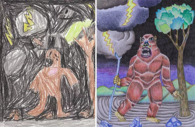 A beautiful reproduction of the drawings made by little childrens - #46  A beautiful reproduction of the drawings made by little childrens - #46