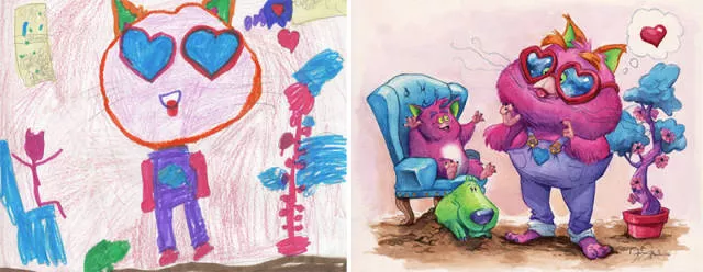 A beautiful reproduction of the drawings made by little childrens - #9 