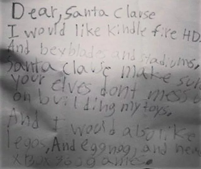Funniest letters to santa