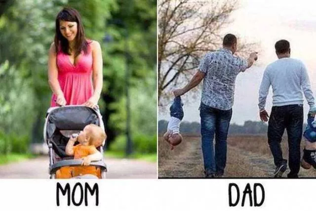 Moms vs dads parenting in pictures - #11 