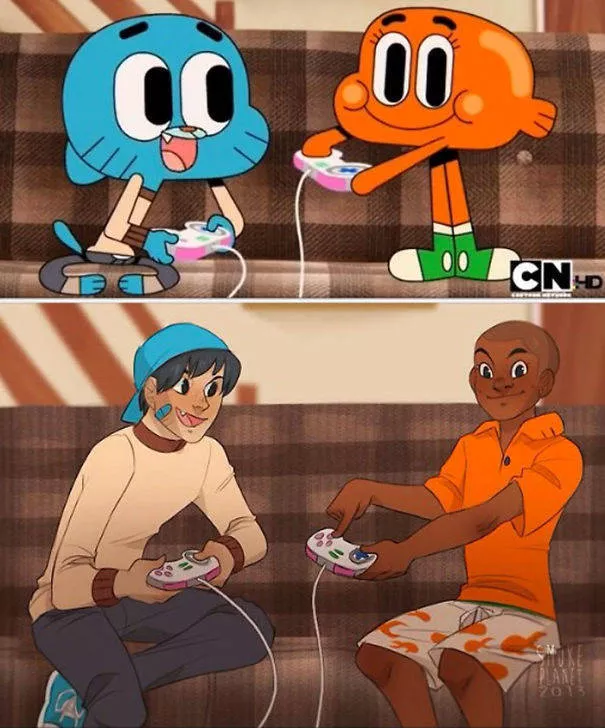 Cartoon characters turned into humans