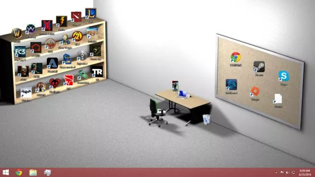 Desks organized in creative ways