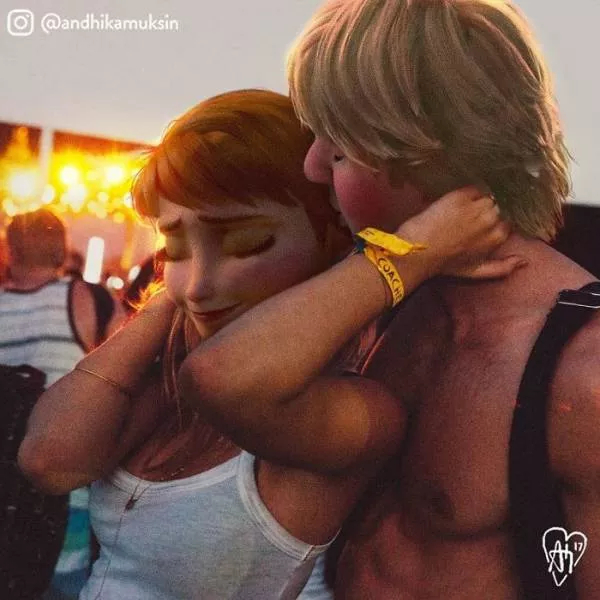 Disney characters into celebrity pictures