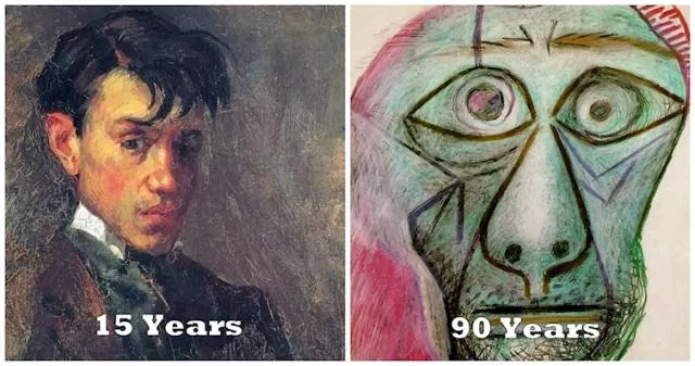 Ces photos vous montre levolution des chefs doeuvres de picasso