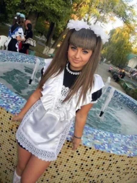 Sexy russian in school uniform