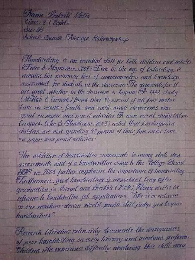 They write by hand better than a machine - #1 