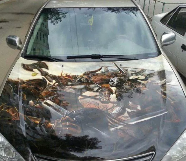 Beautiful drawings painted on cars - #7 