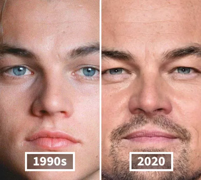 Visages des celebrite au cours du temps