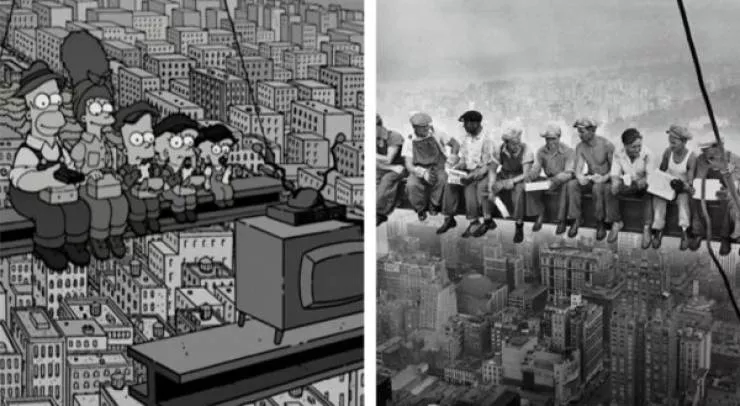 The famous scenes re created by the simpsons - #1 Construction workers on a beam The famous scenes re created by the simpsons - #1 Construction workers on a beam