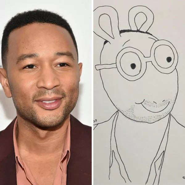 Des portraits de celebrites au stylo - #1 John Legend