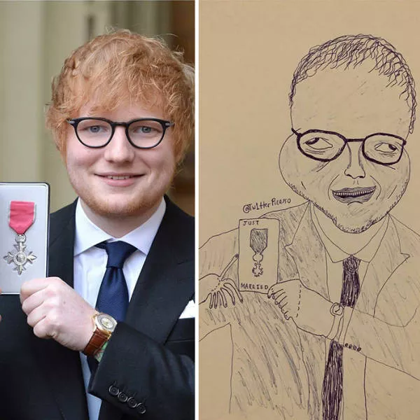 Des portraits de celebrites au stylo - #10 Ed Sheeran
