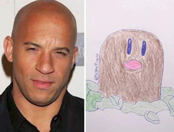Des portraits de celebrites au stylo - #18 Vin Diesel