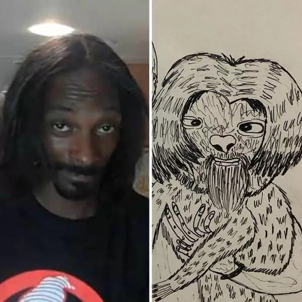 Des portraits de celebrites au stylo - #20 Snoop Dogg