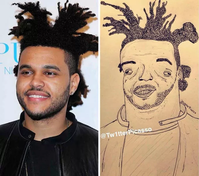 Des portraits de celebrites au stylo - #27 The Weeknd