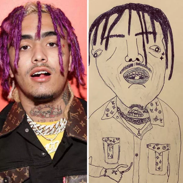 Des portraits de celebrites au stylo - #28 Lil Pump