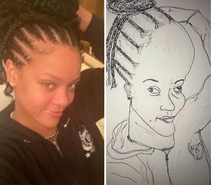 Des portraits de celebrites au stylo - #30 Rihanna