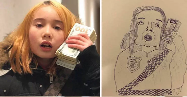 Des portraits de celebrites au stylo - #34 Lil Tay