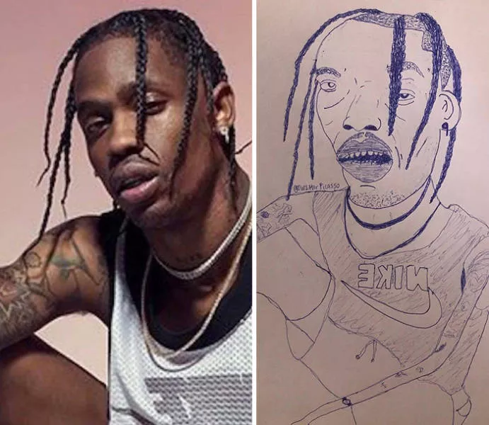 Celebrity portraits in pen