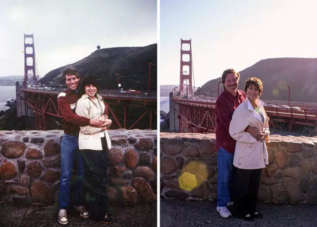 They recreated their old love photos - #22 