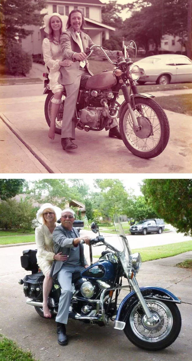 They recreated their old love photos - #3 