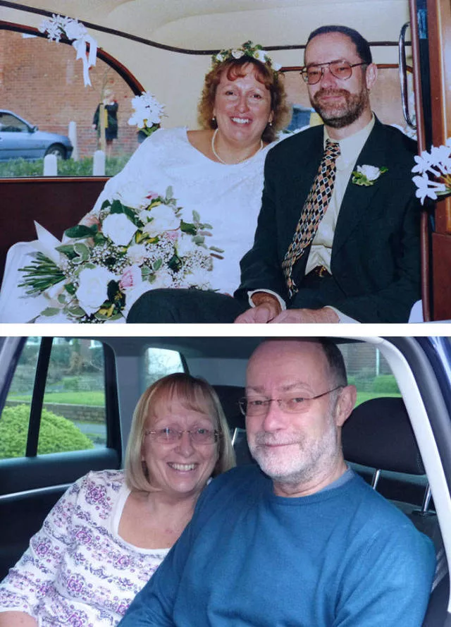 They recreated their old love photos