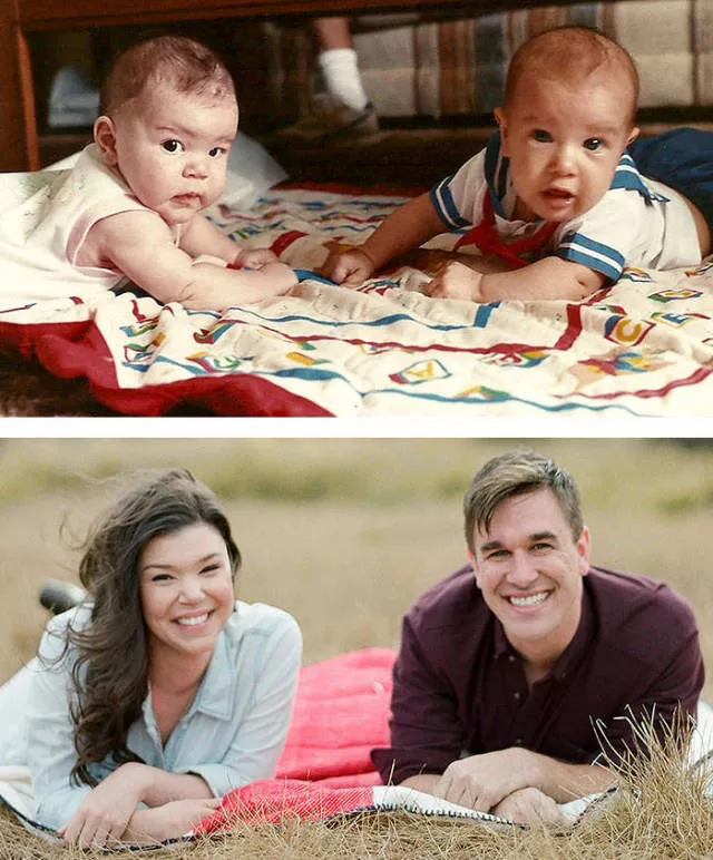 They recreated their old love photos - #8 