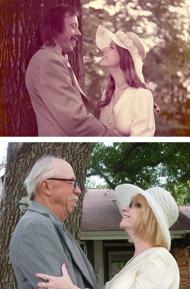 They recreated their old love photos - #9 