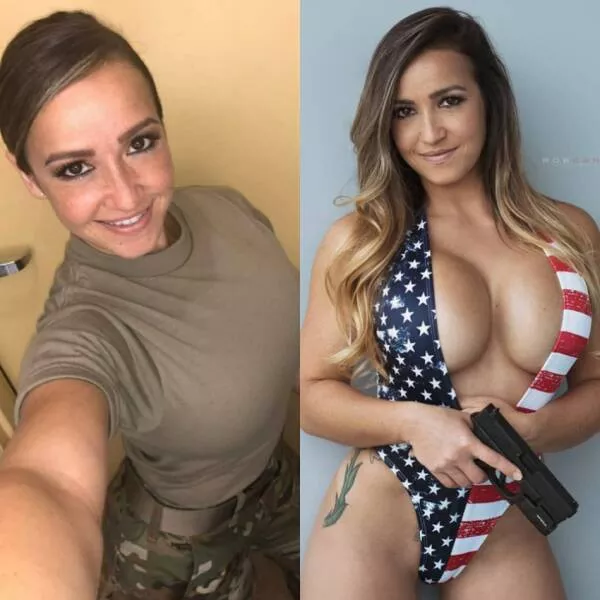 Hot girls with and without their uniforms