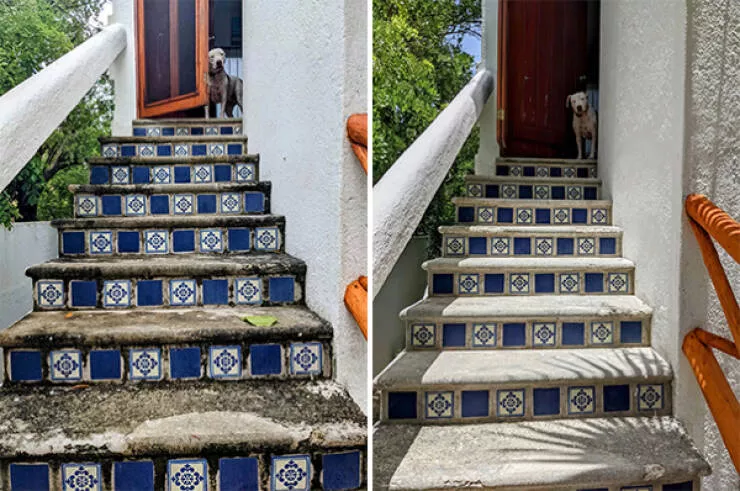 Before and after cleaning