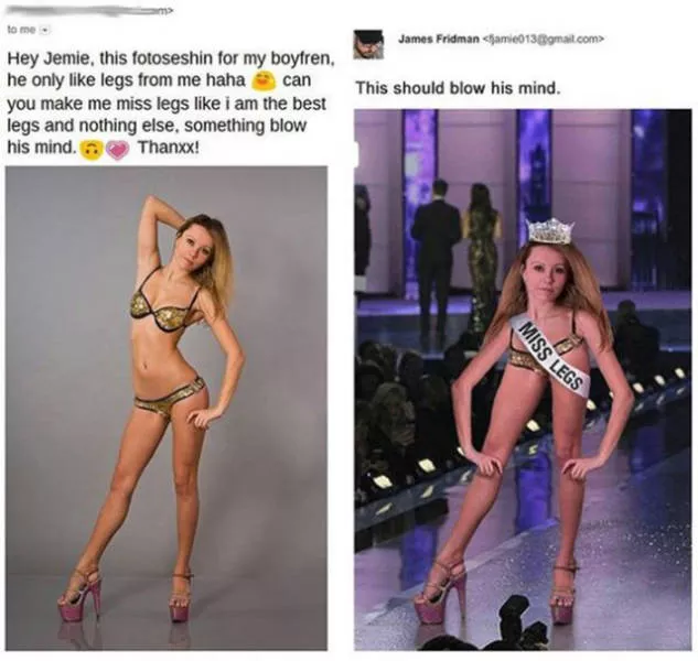 Never ask for help to photoshop your photo