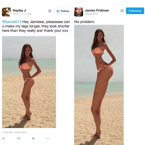 Ne demandez jamais de laide pour faire photoshoper vos photos
