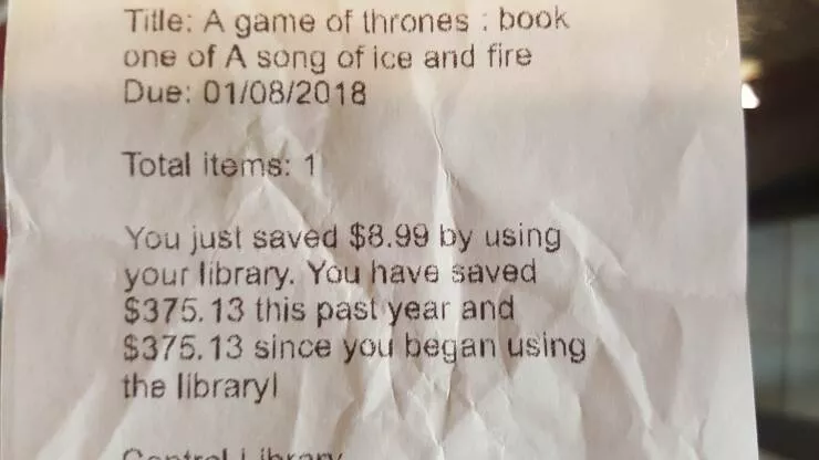 Things that will fascinate you - #36 Library receipt shows how much money I saved