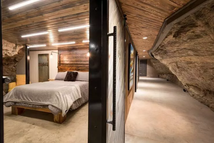 A beautiful house in a cave