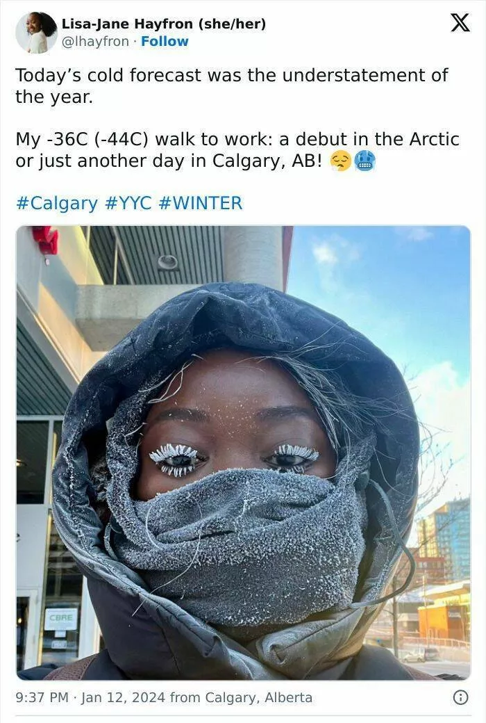 Winter freeze canadians share icy snapshots of winter - #7 Just another day in Calgary