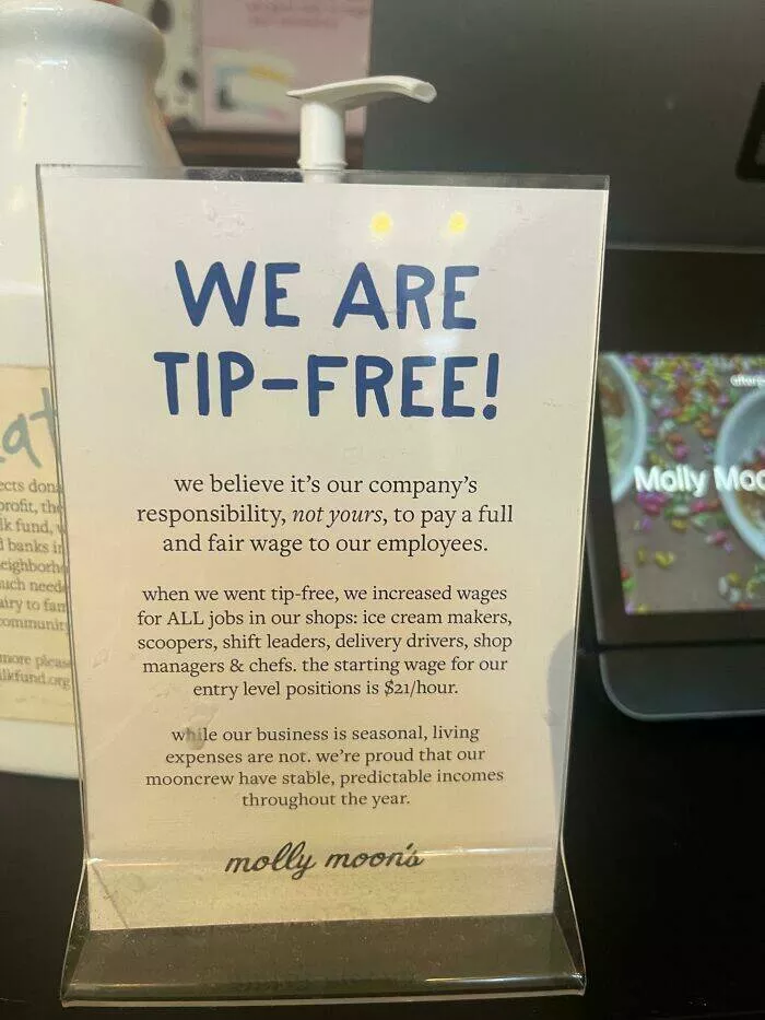 Tipping transformation images advocating an end to gratuity culture