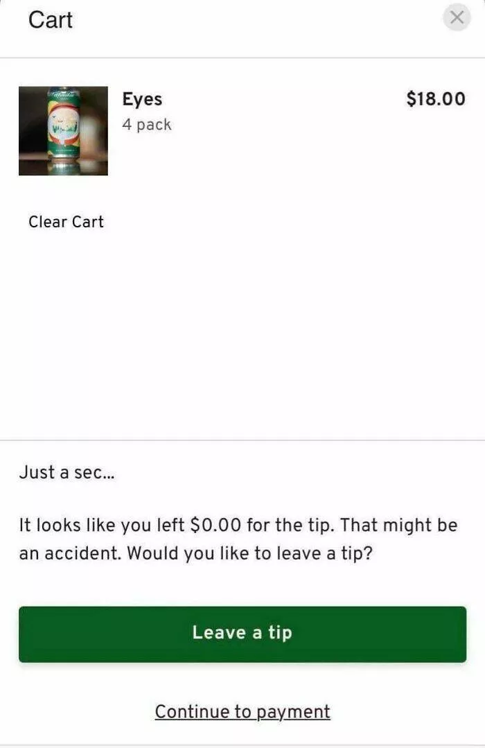 Tipping transformation images advocating an end to gratuity culture - #16 It looks like you left $0.00 for the tip. That might be an accident. Would you like to leave a tip?