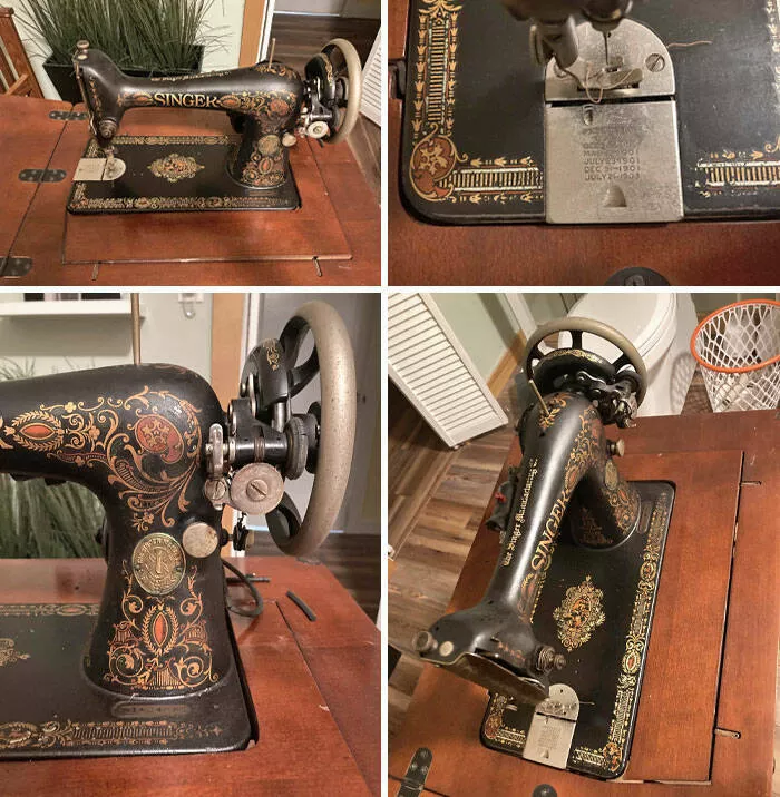 Decouvertes surprenantes a la maison des tresors inattendus qui ont etonne les residents - #18 Apparemment, j'ai dormi à 3 mètres d'une machine à coudre Singer de 1910 toute ma vie sans le savoir Decouvertes surprenantes a la maison des tresors inattendus qui ont etonne les residents - #18 Apparemment, j'ai dormi à 3 mètres d'une machine à coudre Singer de 1910 toute ma vie sans le savoir