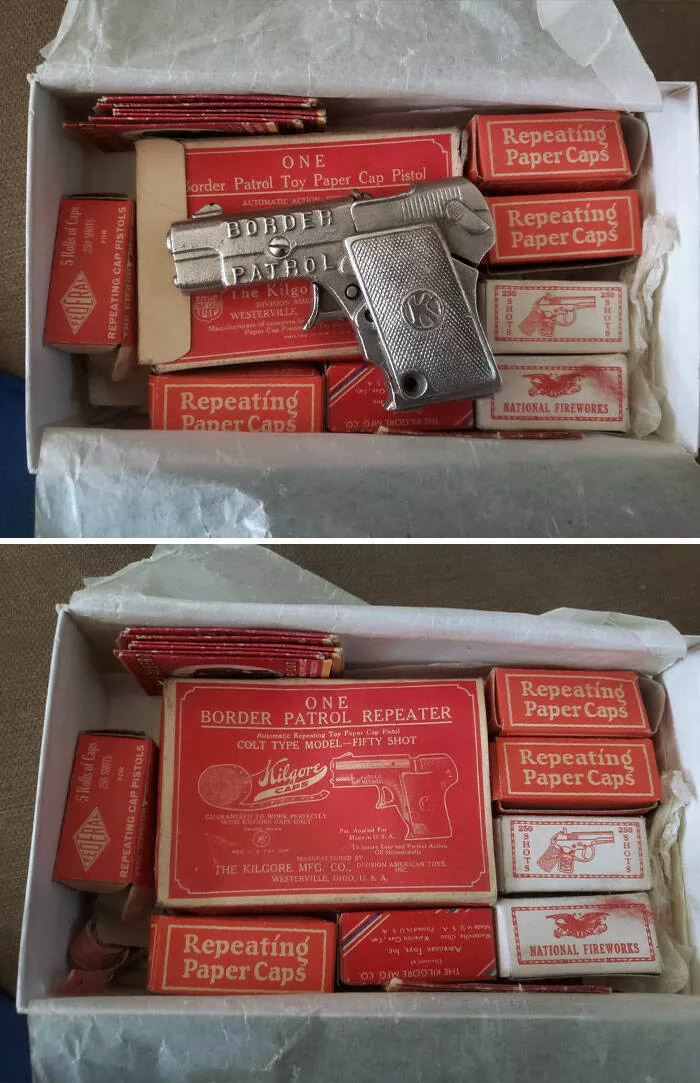 Surprising finds at home unintentional discoveries that stunned residents - #40 1935 Kilgore cap gun with original box and caps that I found in the attic of a 1920-year-old house