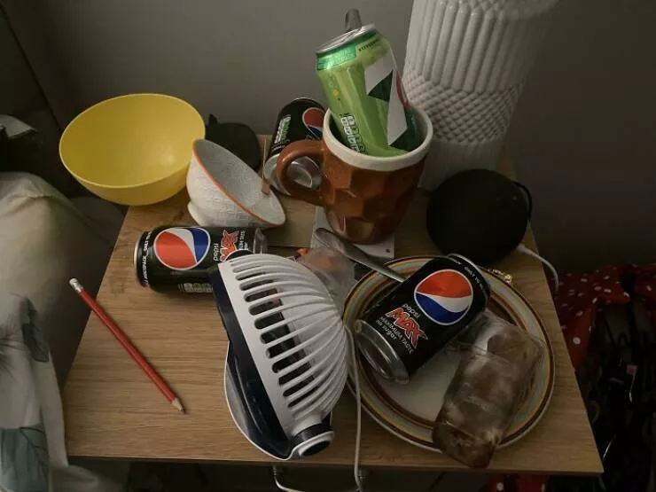 Frustration unleashed partners hilariously incompetent moments go viral - #3 Neglected Bedside Table of the Husband – My Silent Protest Continues