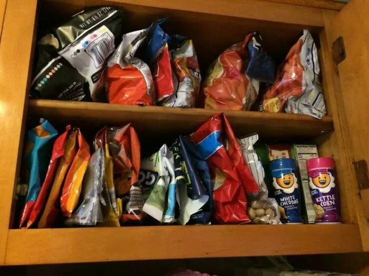 Frustration unleashed partners hilariously incompetent moments go viral - #30 My Husband Leaves a Tiny Bit in the Bottom of Snack Bags and Puts Them Back in the Cabinet. He Says He's Saving It for Later. Now, there are Ten Bags with Little or Next to Nothing in Them. The Problem is He Never Eats Them, Buys New Ones, and After a Few