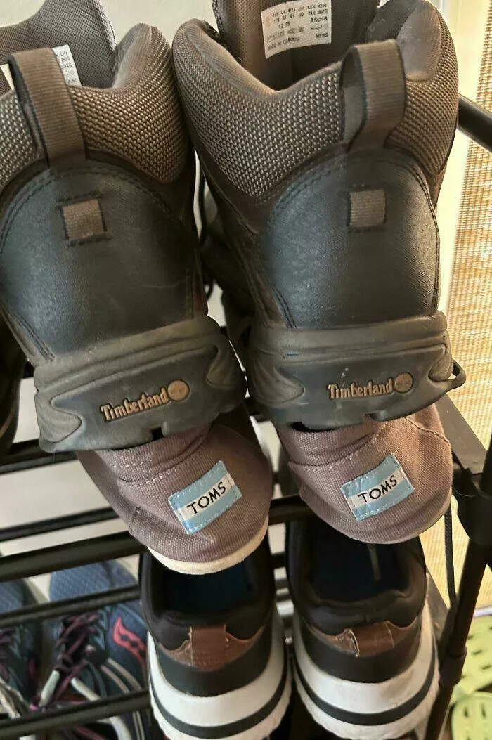Frustration unleashed partners hilariously incompetent moments go viral - #35 Husband Keeps Putting His Shoes on Top of My Shoes
