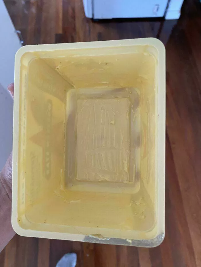 Frustration unleashed partners hilariously incompetent moments go viral - #39 Husband Put This Butter Container Back in the Refrigerator