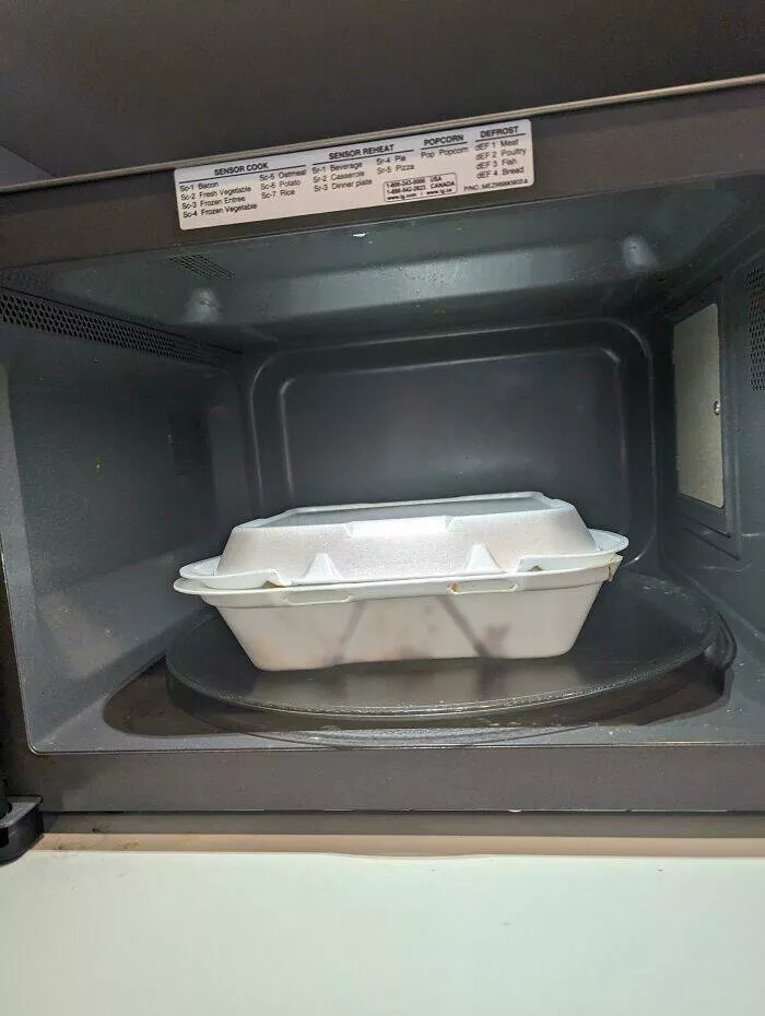 Frustration unleashed partners hilariously incompetent moments go viral - #44 My Husband Leaves His Takeaway Containers in the Microwave After He Finishes Eating Instead of Throwing It in the Trash