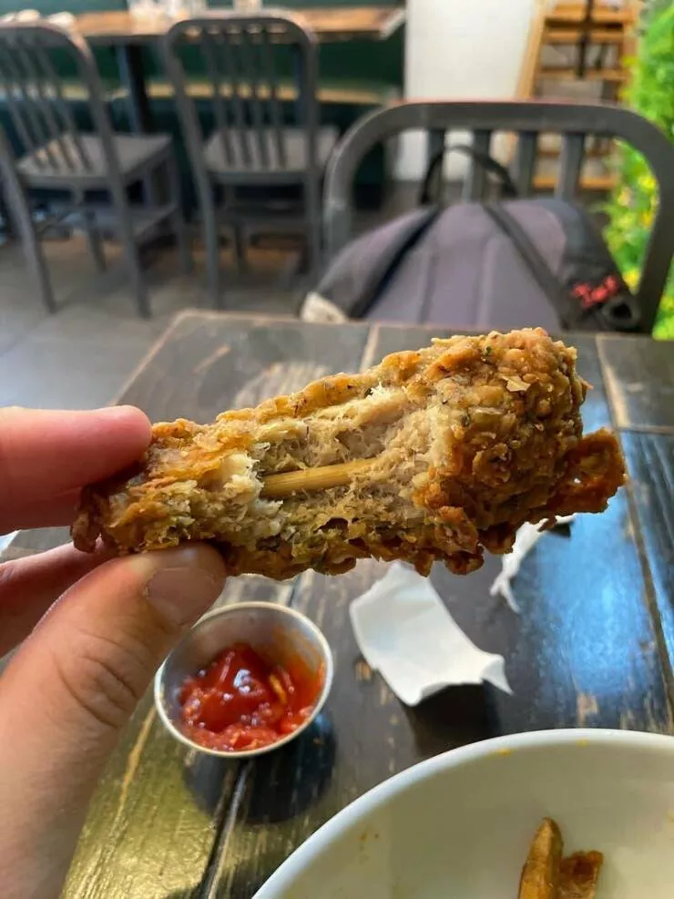 Visual marvels explore a collection of truly fascinating pictures - #40 Discovery of little wooden bones in some vegan chicken wings