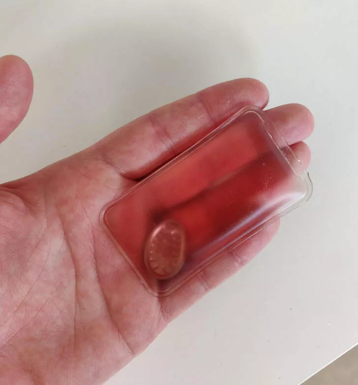 Digital enigma unveiling shocking mystery discoveries that baffled all - #3 What is this small plastic pouch with red gel and a metal disc inside? Digital enigma unveiling shocking mystery discoveries that baffled all - #3 What is this small plastic pouch with red gel and a metal disc inside?