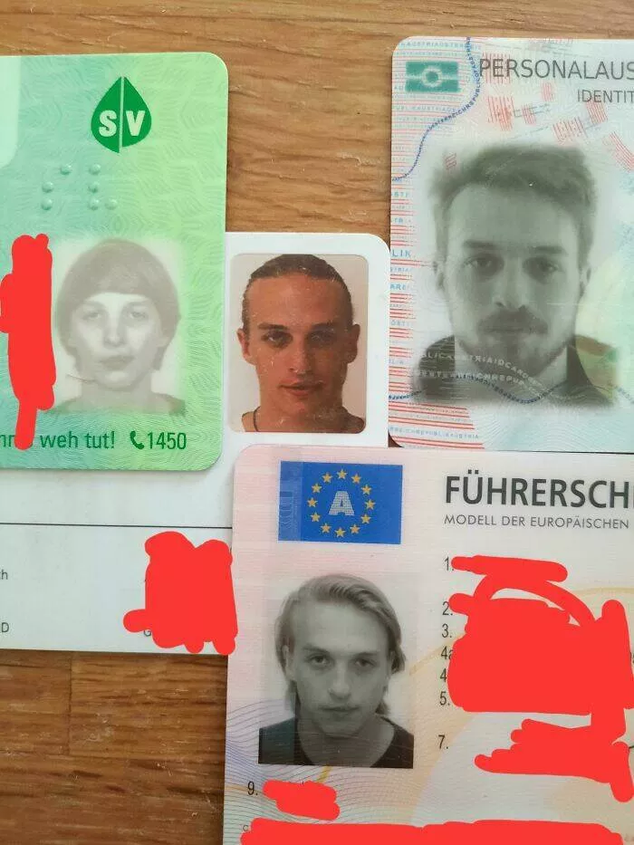Mind bending perspectives compelling comparison photos to challenge your views - #17 Four Different Looks: Me on Four Valid ID Cards