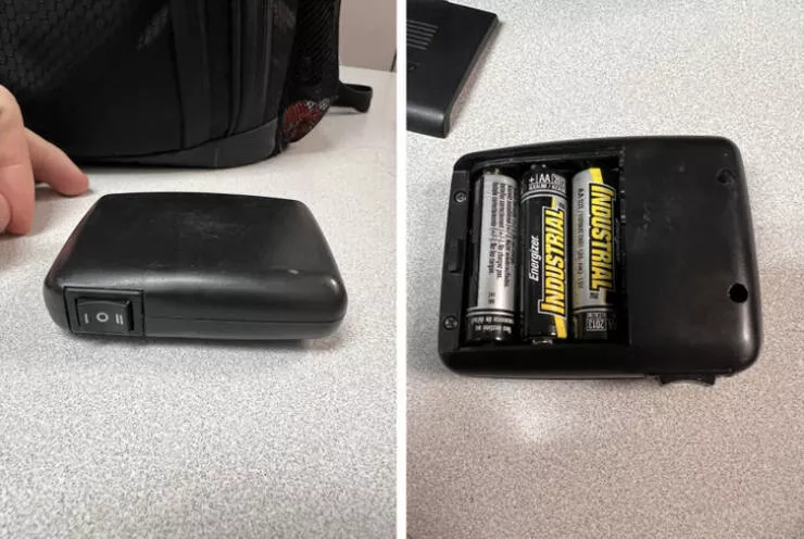Revealing mysteries unveiling the secrets of enigmatic objects - #17 I was helping my boss move desks and I found this thing. No screens, markings, or ports, just the switch on the side. It vibrates when switched on. My coworker and I are at a loss.