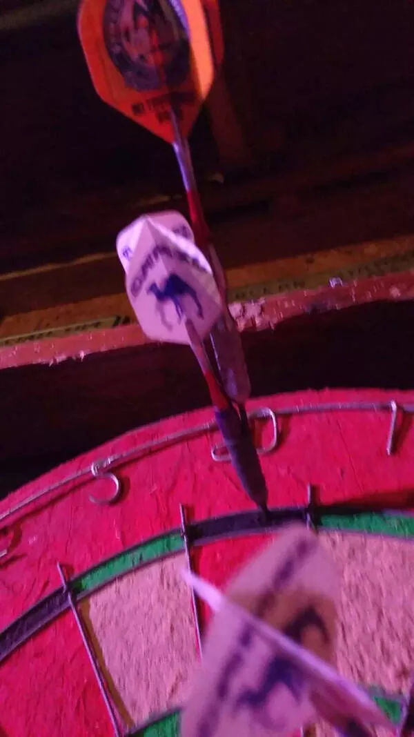 Rare spectacles once in a blue moon witness unforgettable and unlikely events - #14 My dart stuck into another dart. Rare spectacles once in a blue moon witness unforgettable and unlikely events - #14 My dart stuck into another dart.
