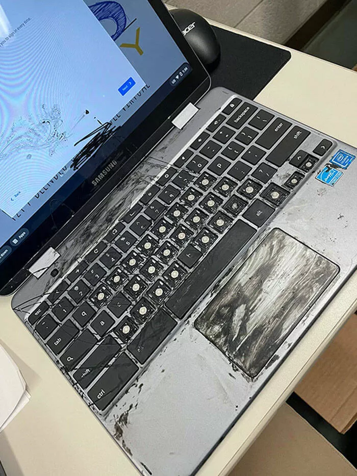Navigating parenthood a guide to thriving in the digital age - #28 Student spilled nail polish on a computer. Mother tried to clean it and washed off 26 keys